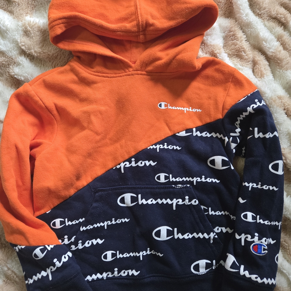Champion Kids' Orange and Blue Hoodie